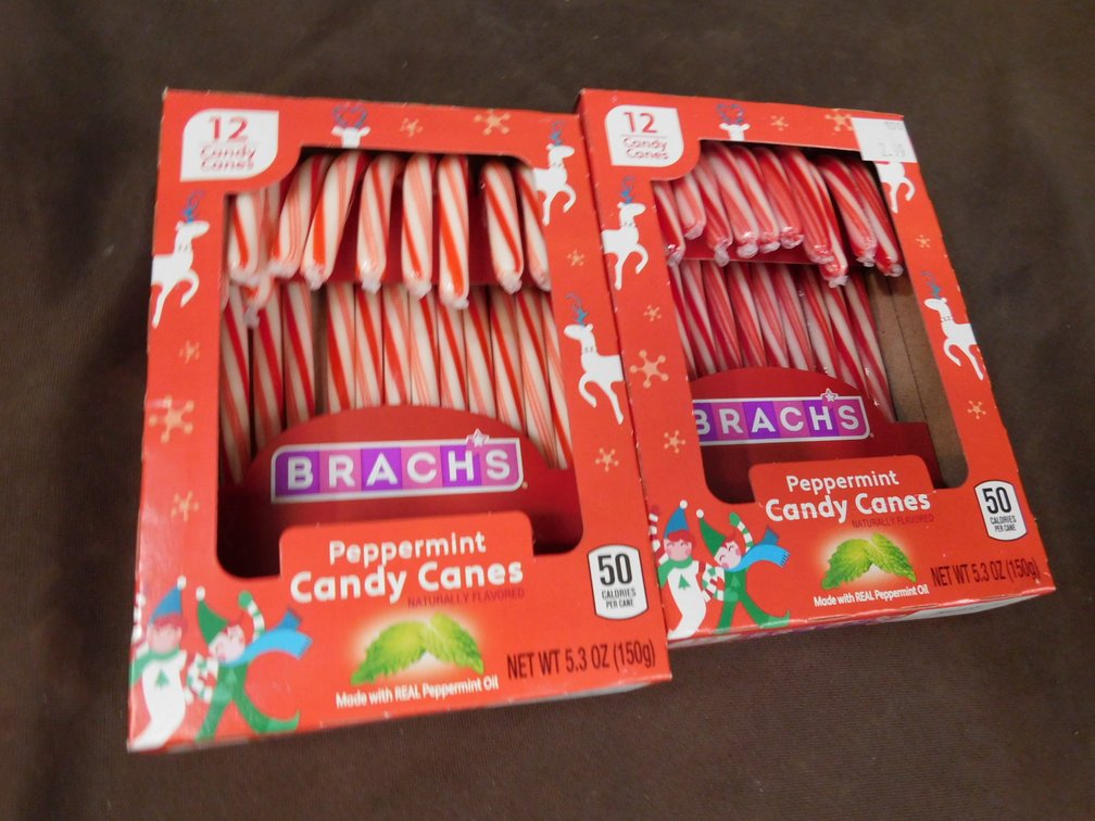 Two Boxes Brach's Peppermint Candy Canes 5.3 Oz BBD 12/27