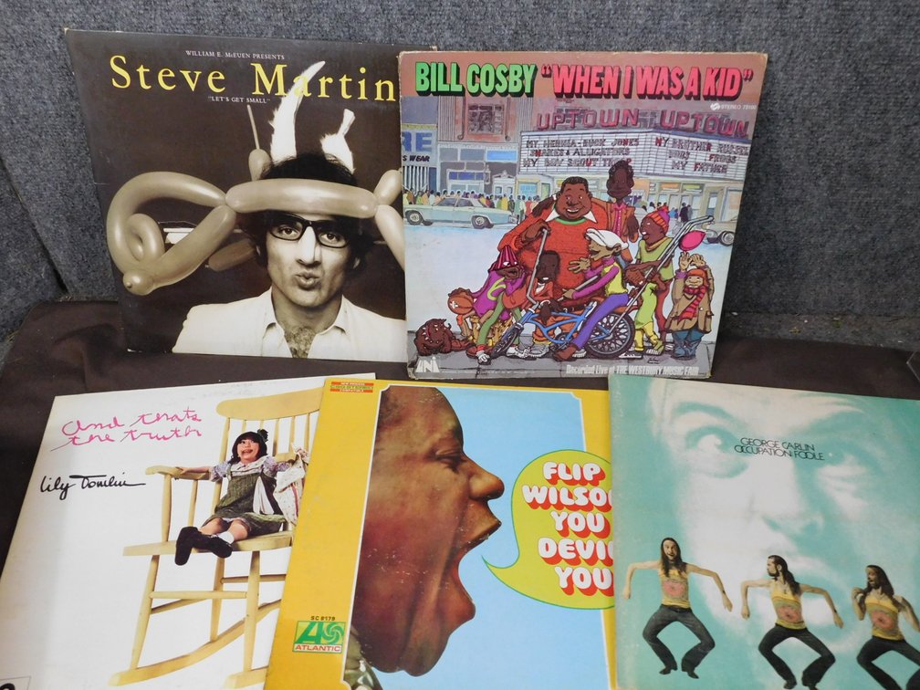 Five Comedy 33LP Records, Bill Cosby, Steve Martin, George Carlin, Flip Wilson, Lily Tomlin