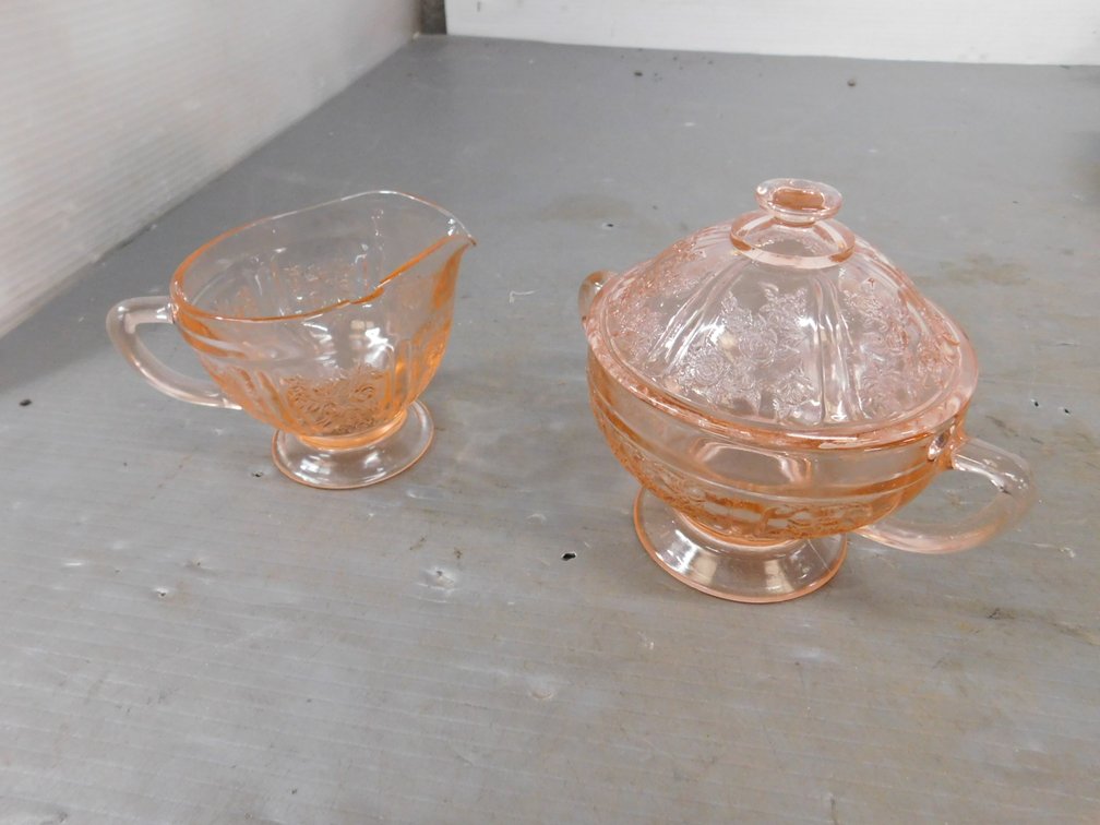 Vintage Cabbage Rose Cream & Sugar