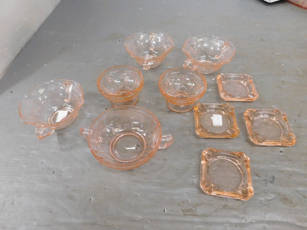 Mixed Lot of Pink Depression Glass