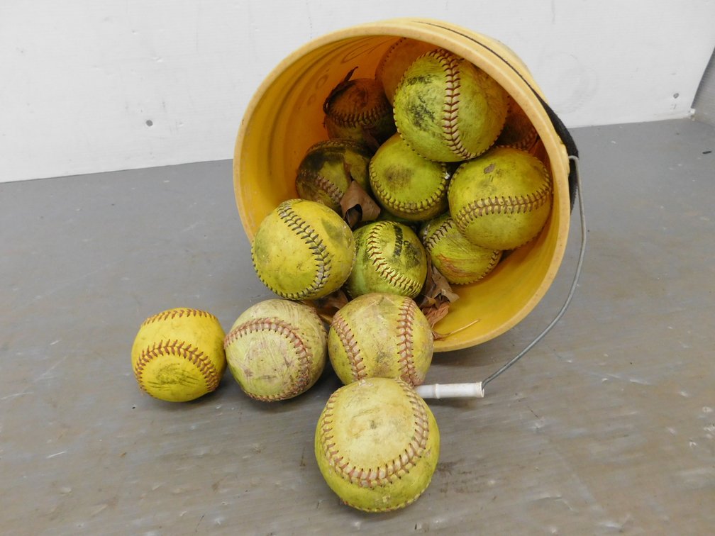 Five Gallon Bucket of Used Softballs