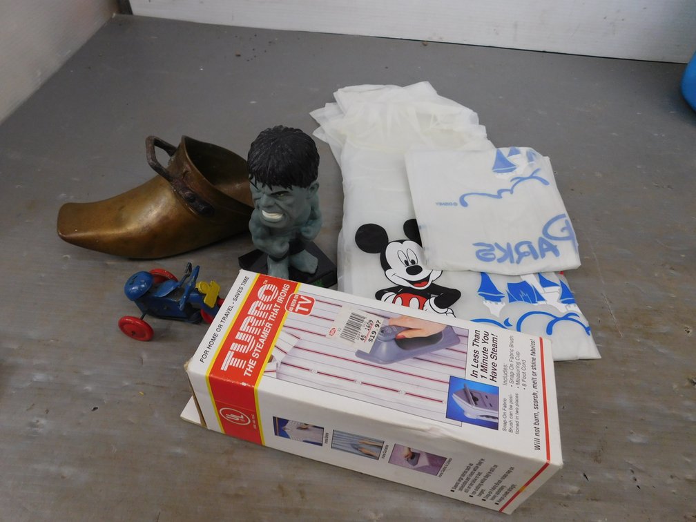 Hulk Bobblehead, Disney Parks Rain Poncho, Turro Steamer, Wind Up Tricycle etc.