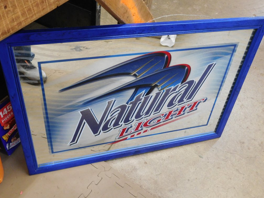Natural Light Mirrored Beer Sign 22 1/2" x 32 1/2"
