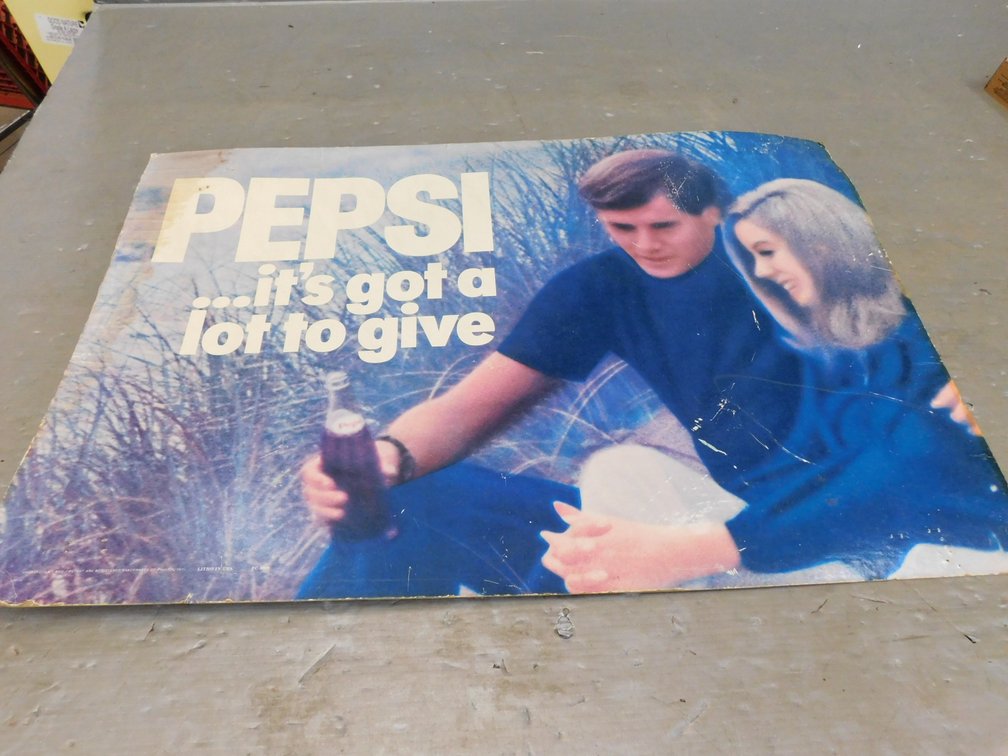 Pepsi Card Board Sign 24 1/2" x 36 1/2"