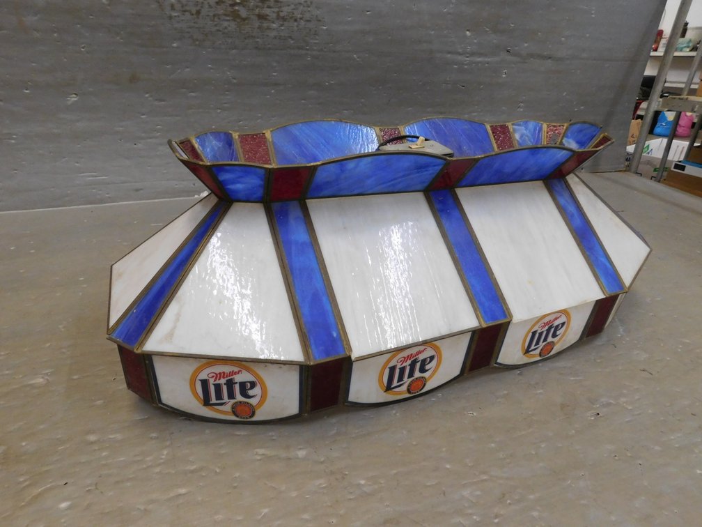 Miller Lite Pool Table Light 16" x 37", Has Damage