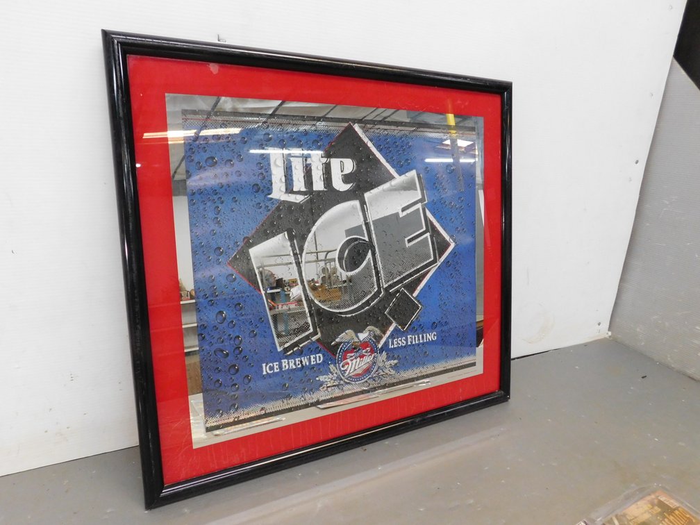 Miller Lite Ice Mirrored Beer Sign 28" x 32"
