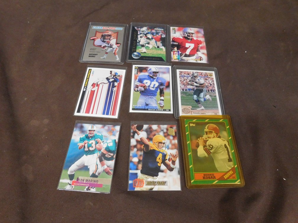9 Assorted Football Sports Trading Cards
