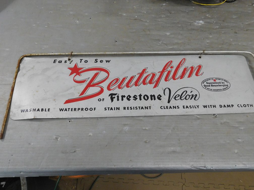 Beamafilm of Firestone Velon Sign 7" x 24"