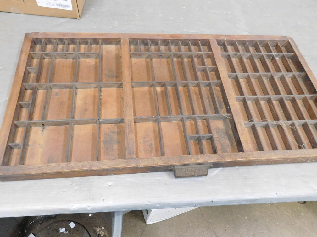 Vintage Printers Tray Hamilton Mfg. 16" x 32"