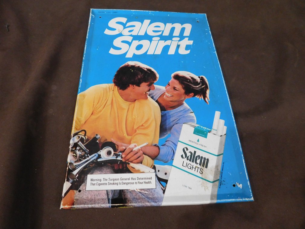 1983 Salem Spirit Metal Sign 9" x 14"