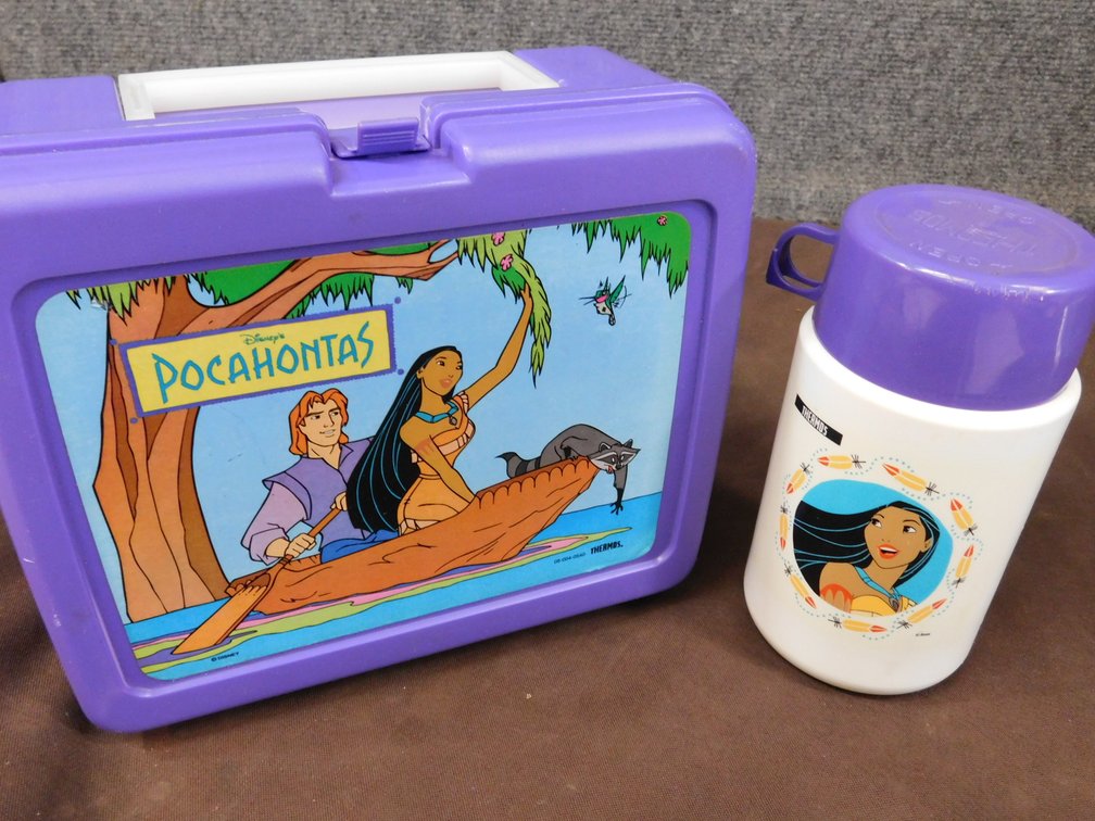 Vintage Pocahontas Plastic Lunchbox and Thermos