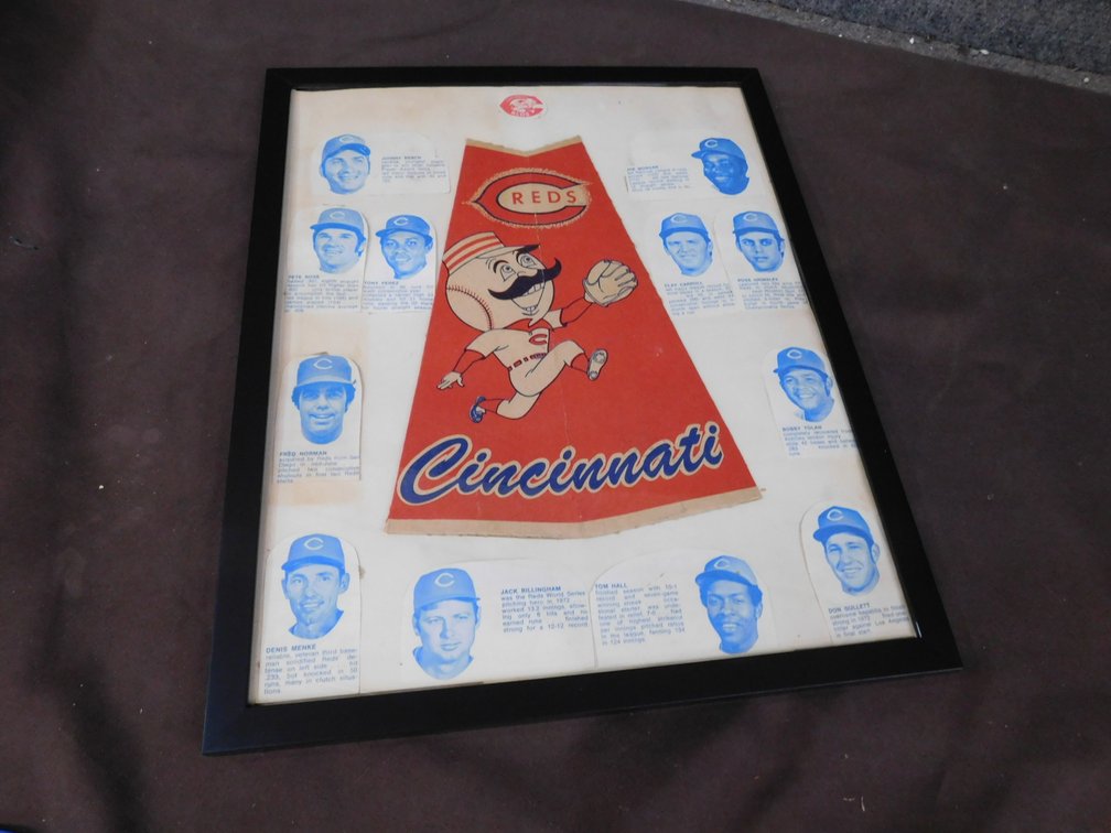 Framed Cincinnati Reds Items 13" x 16"