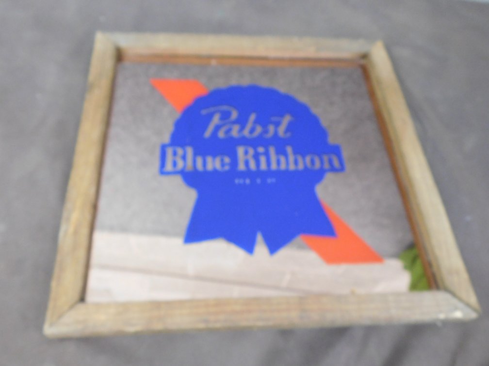 Pabst Blue Ribbon Mirrored Sign 13 1/2" x 13 1/2"