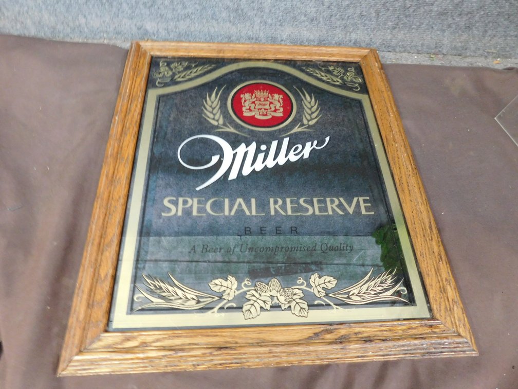 Miller Special Reserve Mirrored Beer Sign 17 1/2" x 21"