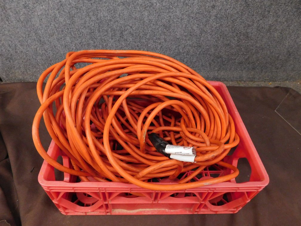 Orange Extension Cord IN Red Crate