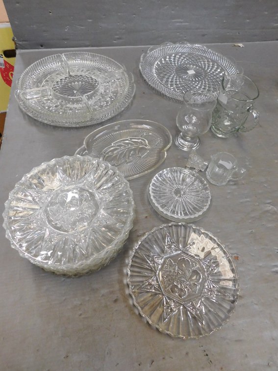 Lot of Assorted Clear Glass Items