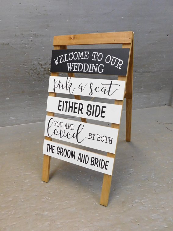 Welcome TO our Wedding Sign 15" x 28" Folding
