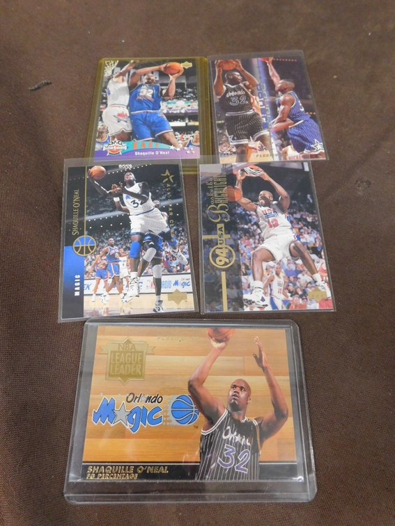 Five Shaquille O'Neal Cards