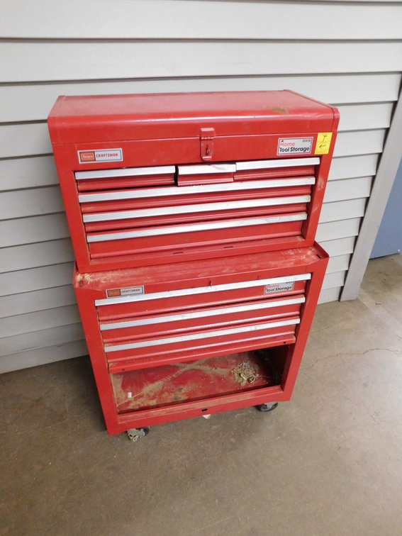 Sears Craftsman 9 Drawer Home Tool Storage Chest with Some Contents