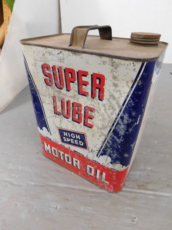 Vintage Super Lube Motor Oil 2 Gallon Can