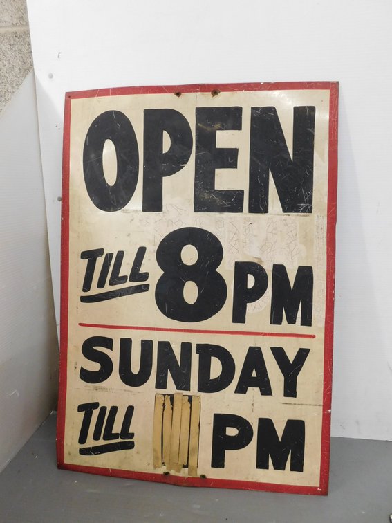 Vintage Galvanized Open Sign 22" x 32"