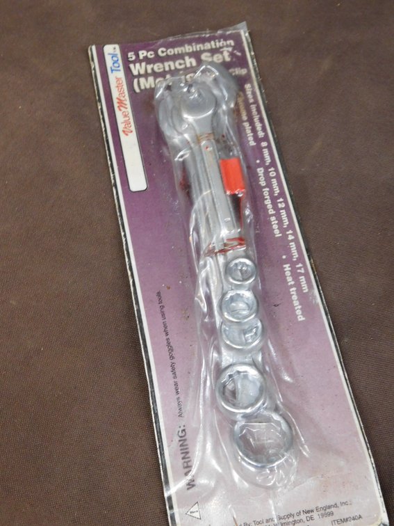 5 Pc Combination Wrench Set Metric, New