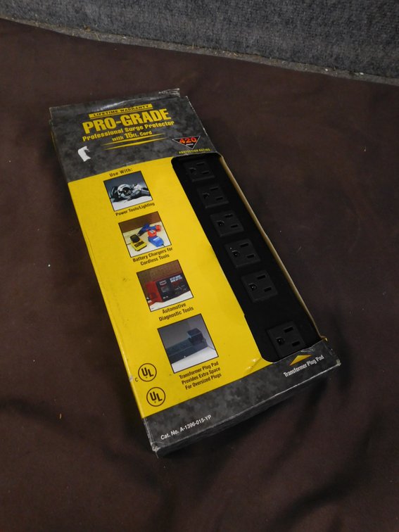 Pro-Grade Surge Protector with 15 Ft Cord, New