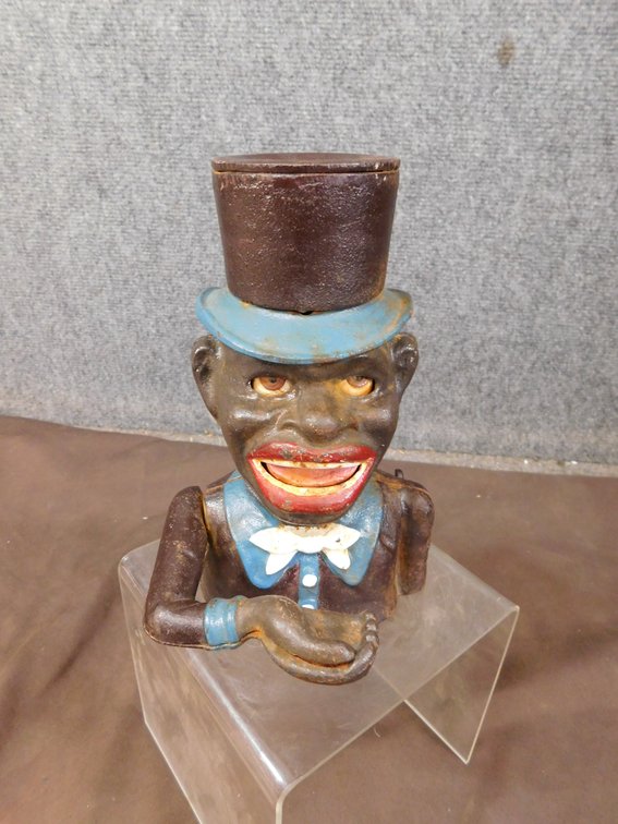 Vintage Cast Iron Jolly Boy Bank