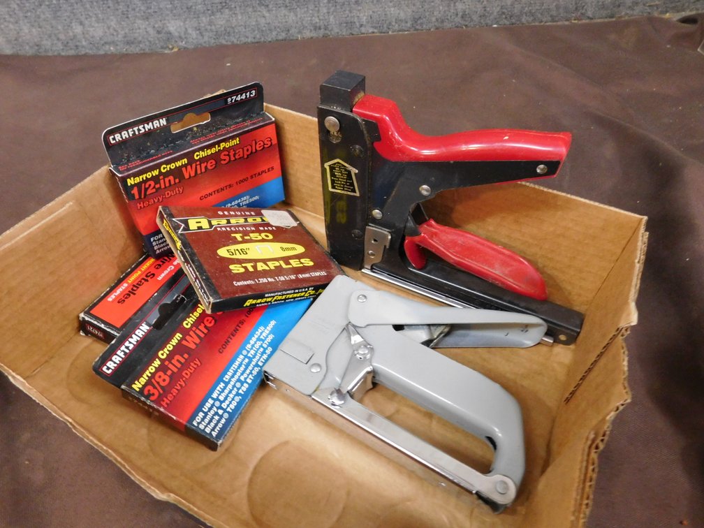 Two Staple Guns, Boxes of Staples