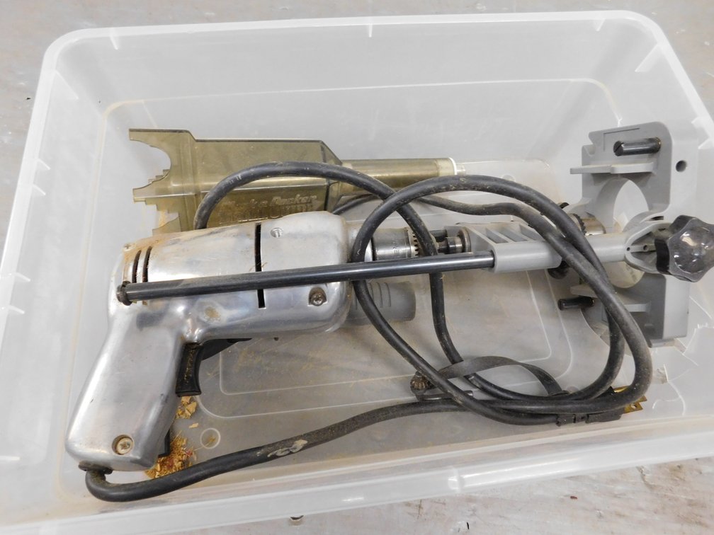 Drill with Drill Press Attachment