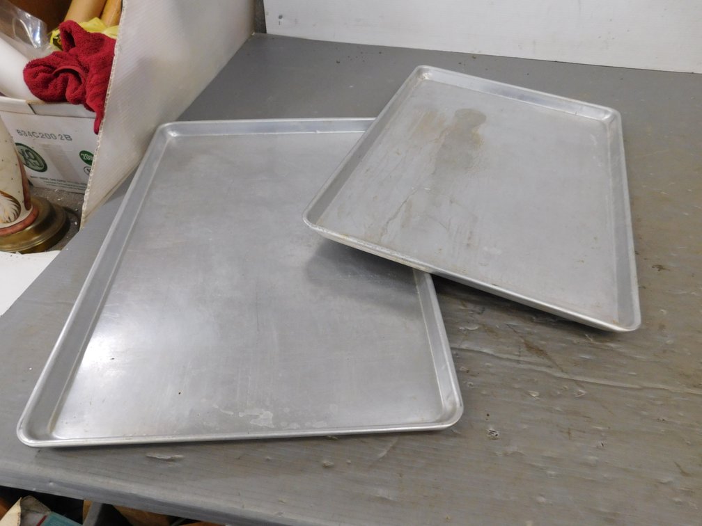 Two Aluminum Baking Trays 18" x 26"