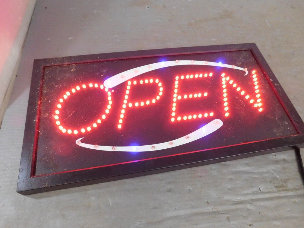 Lighted Open Sign 9 1/2" x 19", Does Work