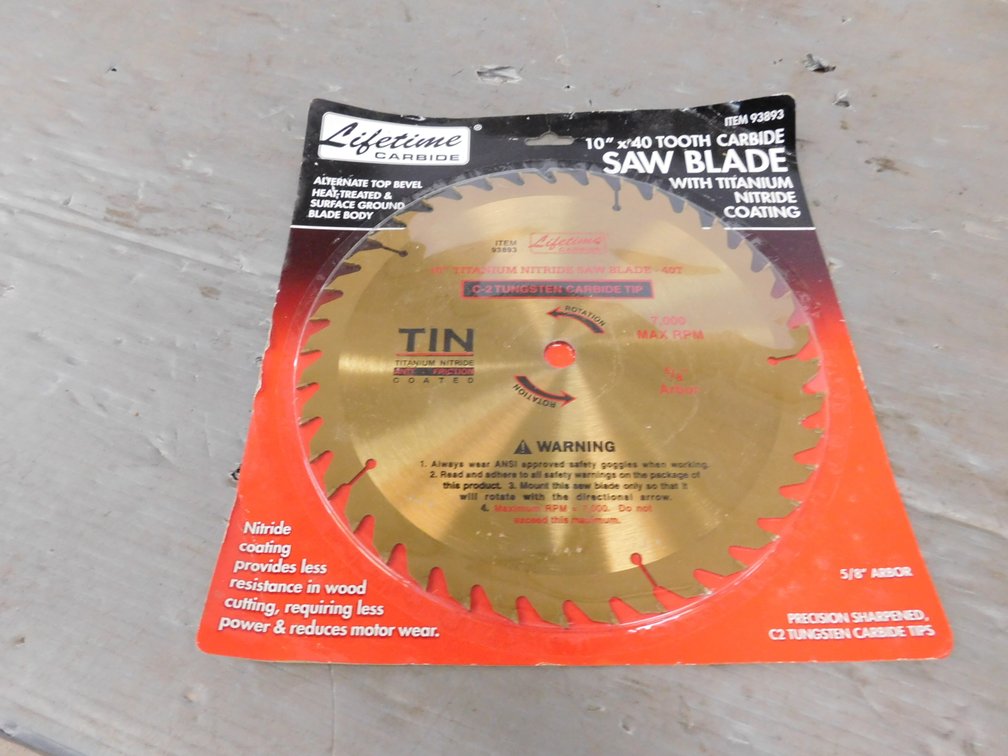 10" x 40 Tooth Carbide Saw Blade, New