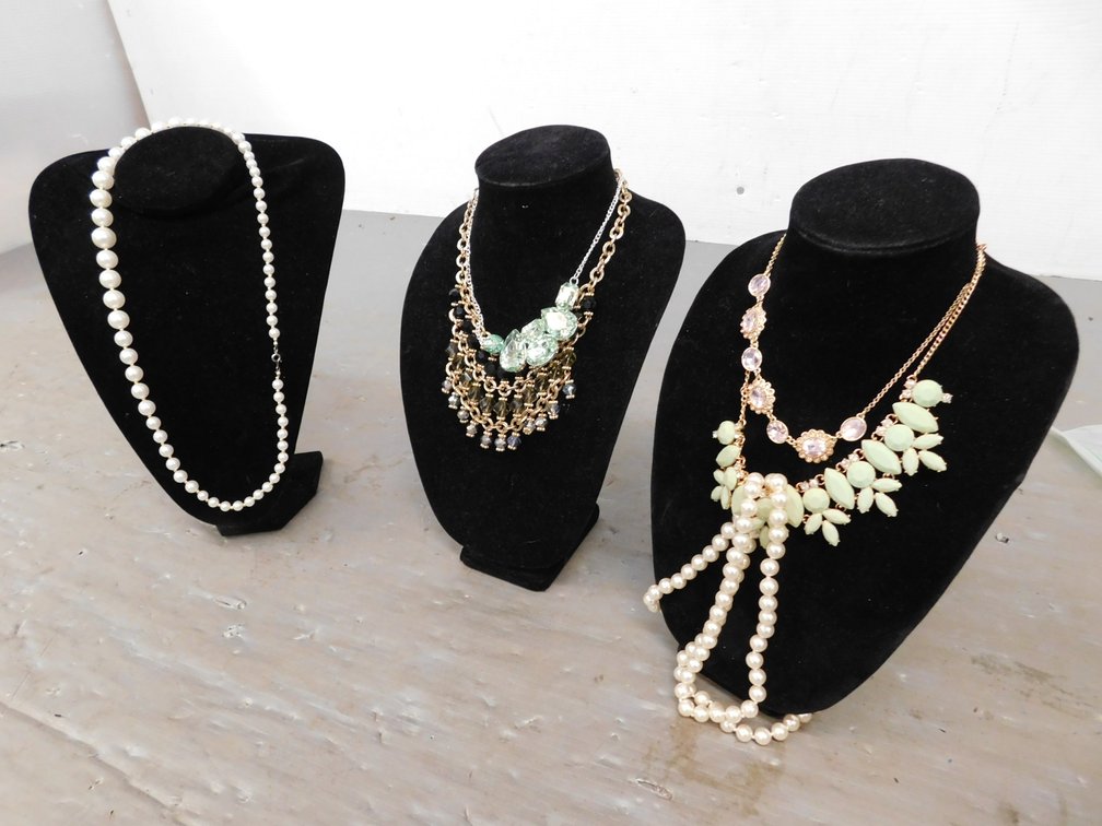 Costume Jewelry Necklaces on Holders
