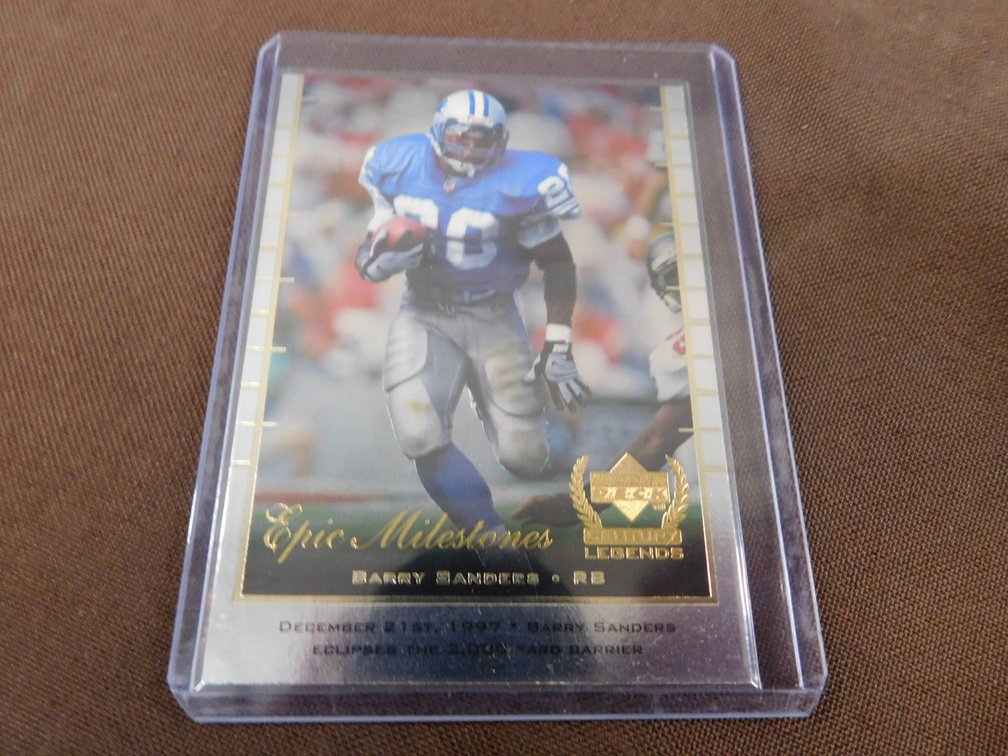 1999 Upper Deck Epic Milestones Barry Sanders Card No. EMB