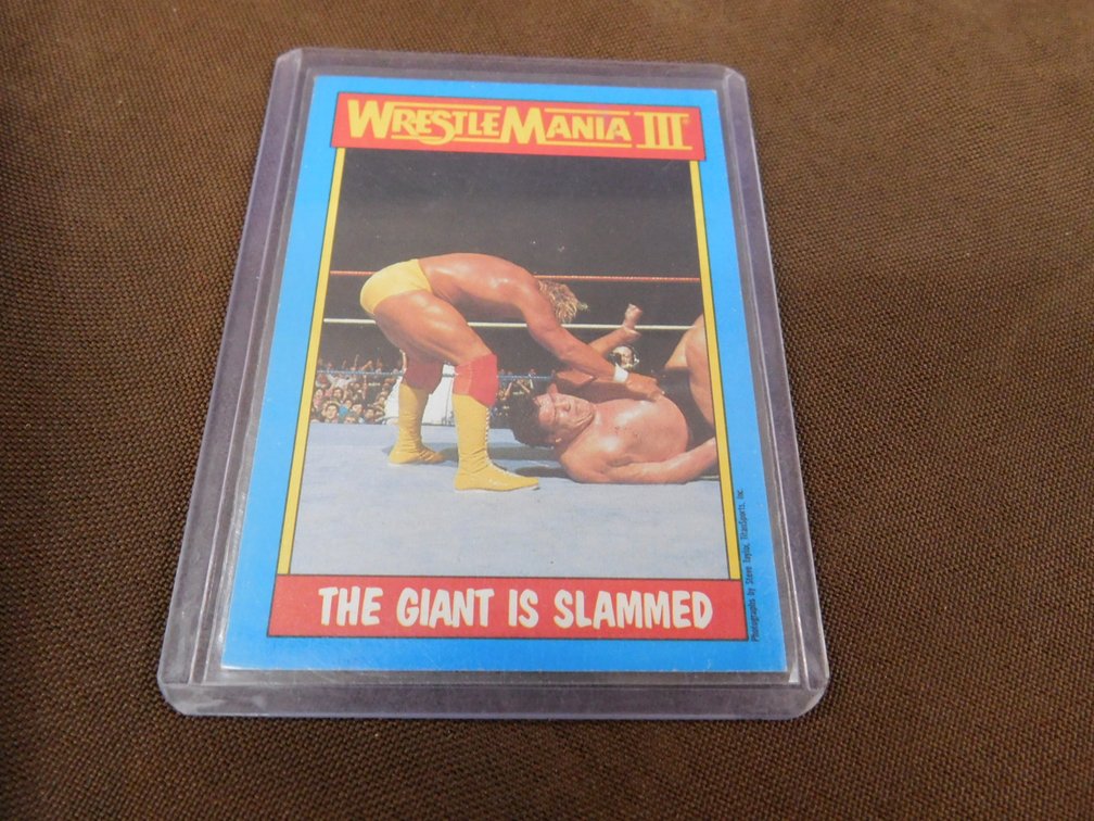 1987 Topps WrestleMania III The Giant is Slammed Card No. 54