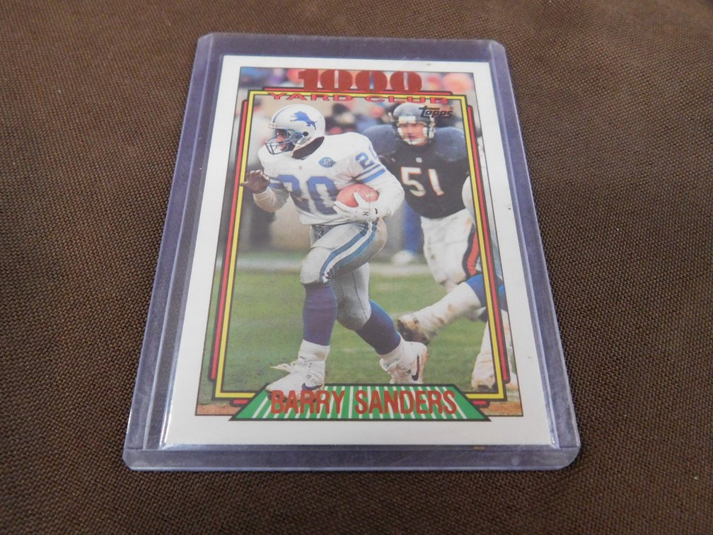 1992 Topps Barry Sanders 1000 Yard Club Card No. 2
