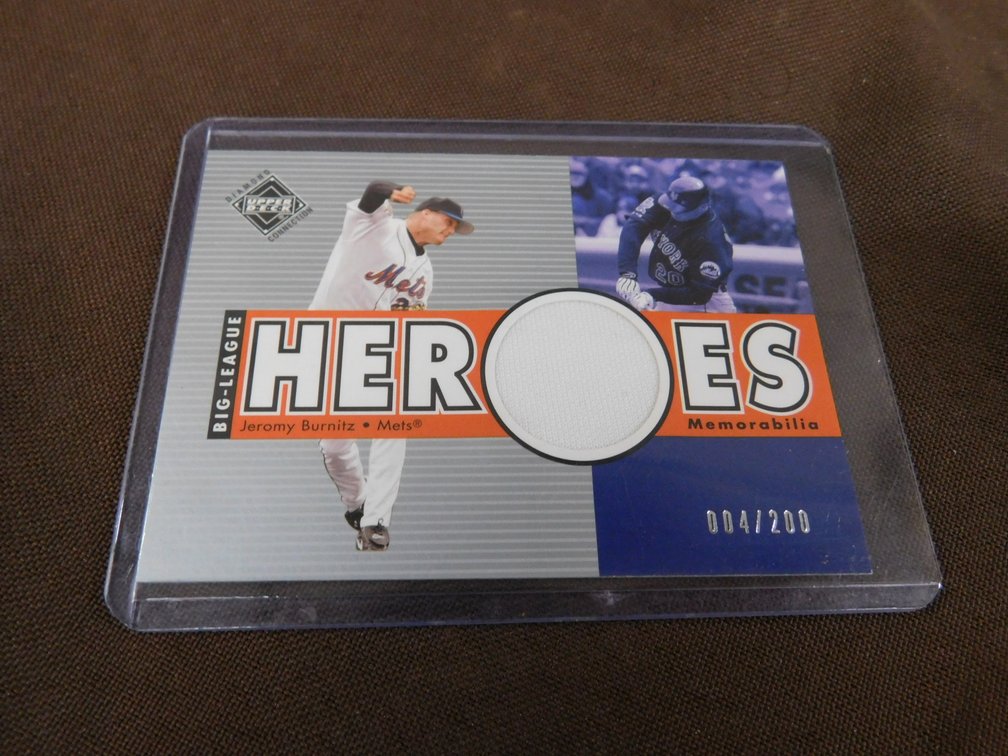 2002 Upper Deck Big League Heros Jeromy Burnitz used jersey Card No. 310    4/209