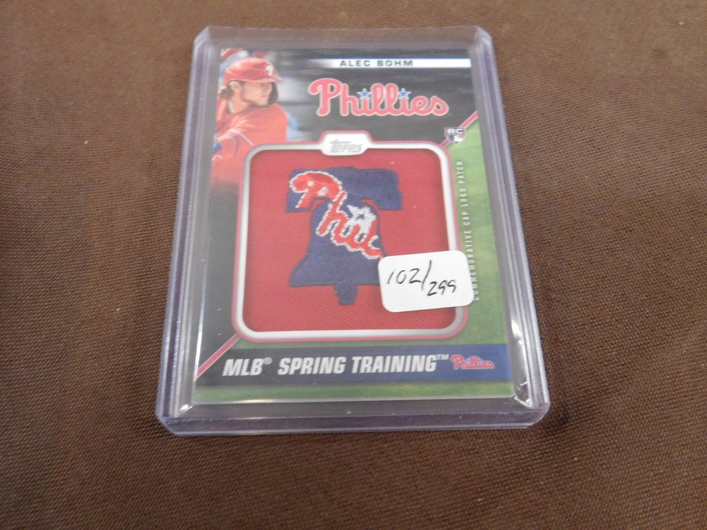 2021 Topps Spring Training Cap Log Patch Card Alec Bohm Card No. STCL-ABO    102/299