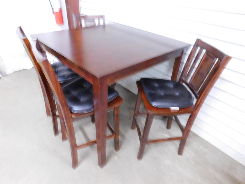 High Top Table 42" x 42" x 36" T with Four Chairs