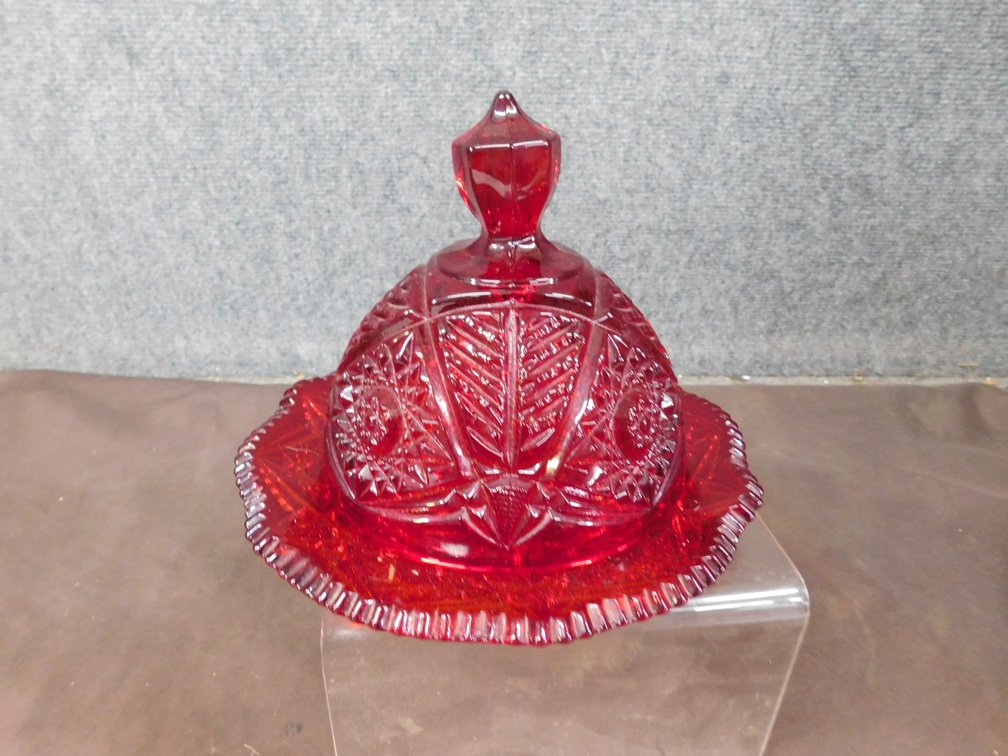 Ruby Red Butter Dish