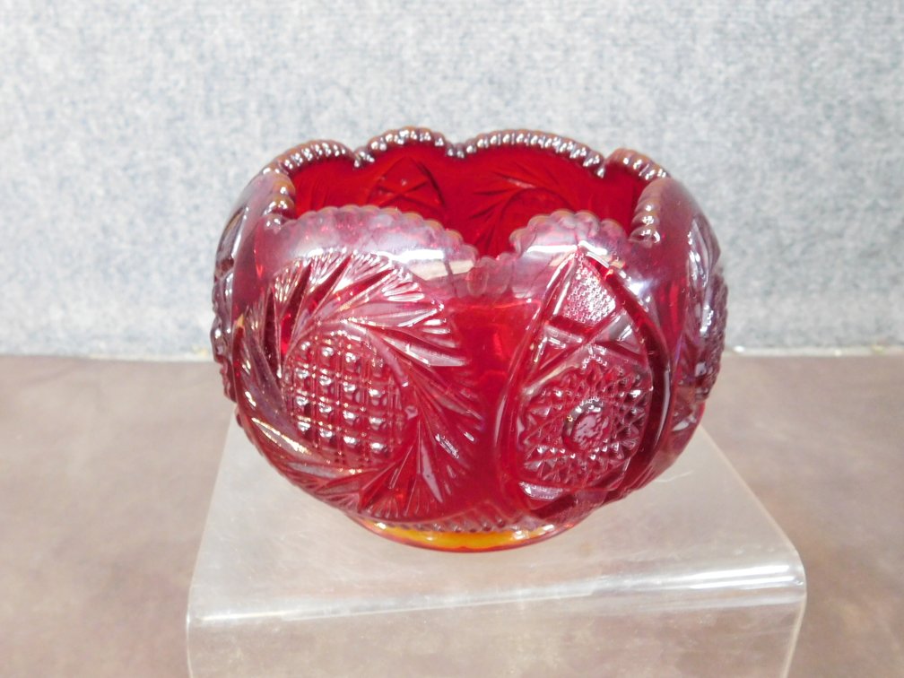 Amberina Rose Bowl 4 1/2" x 3 1/2"