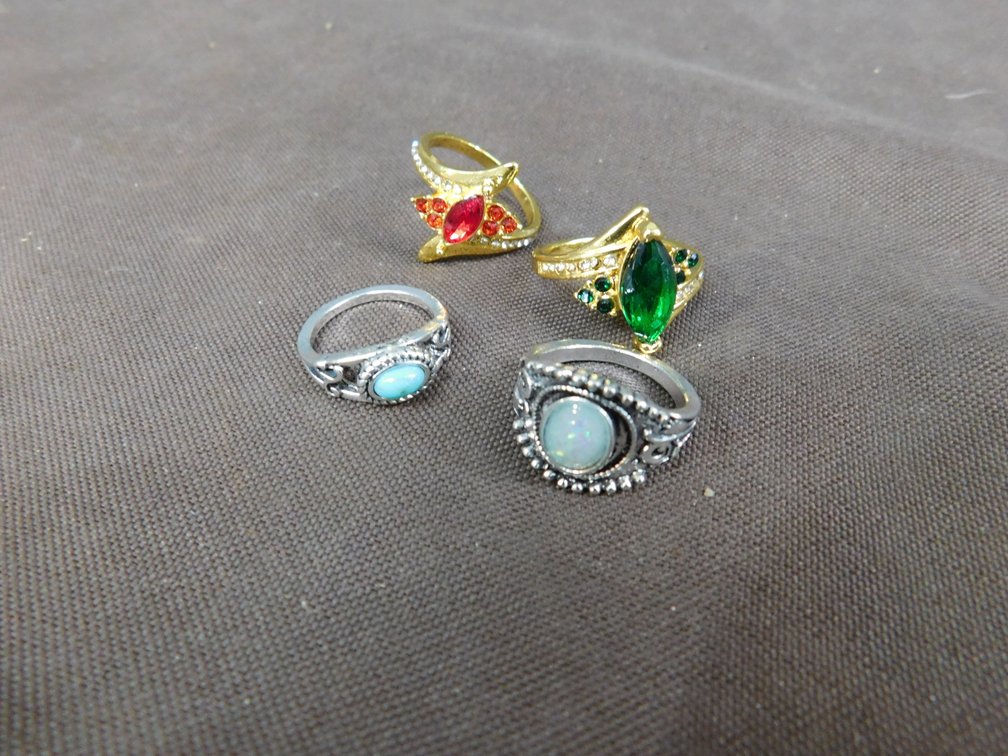 Four Costume Jewelry Rings