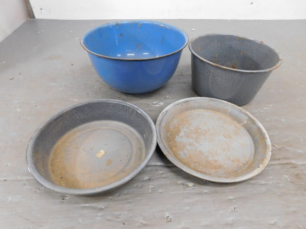 Lot of Enamelware Dishes