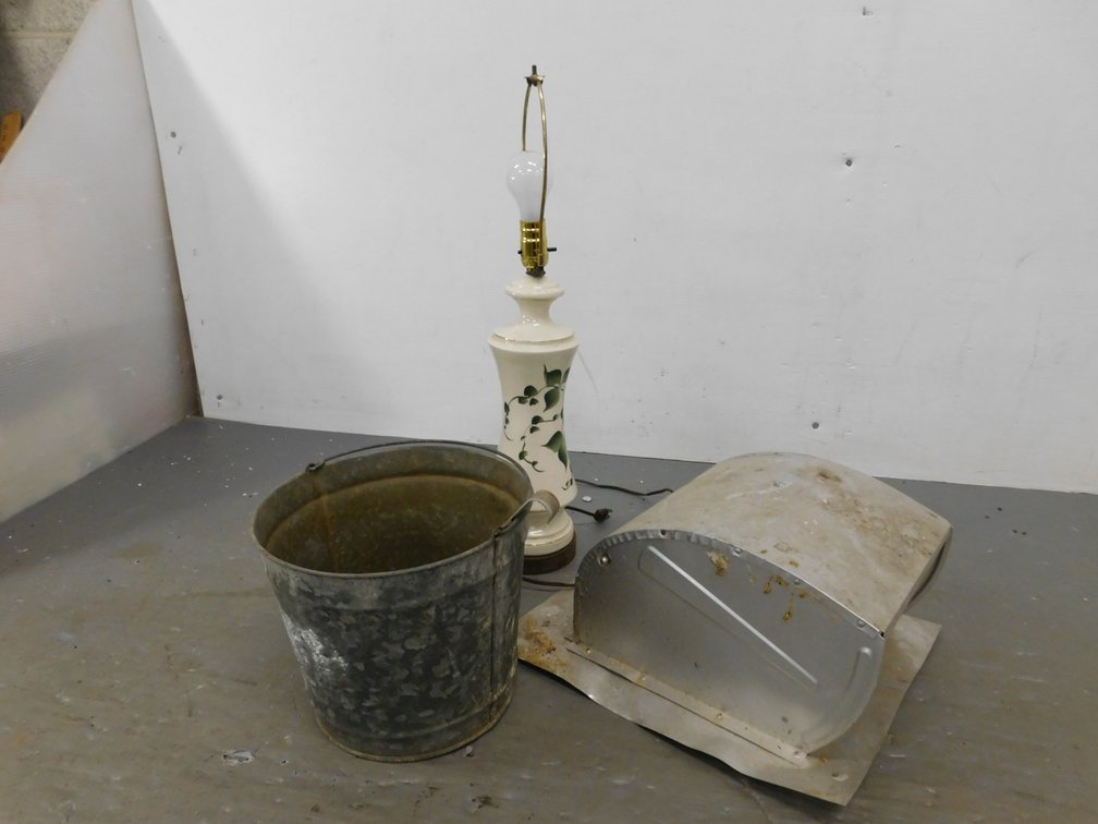 Galvanized Pail, Lamp, Air Duct