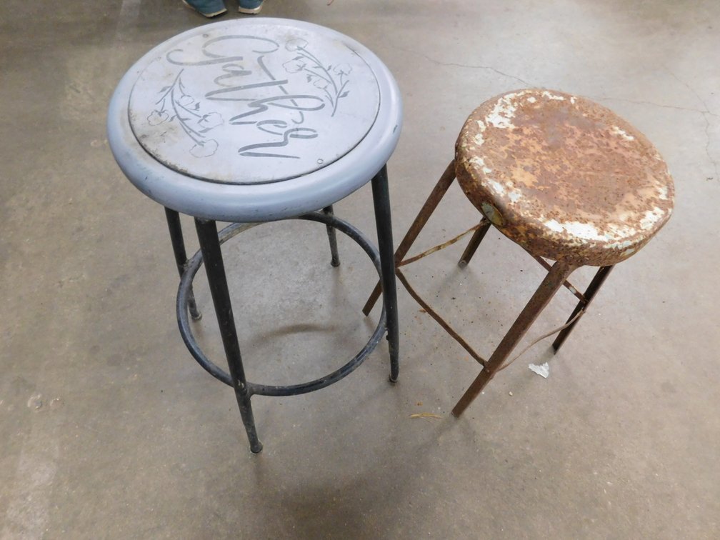 Two Metal Stools