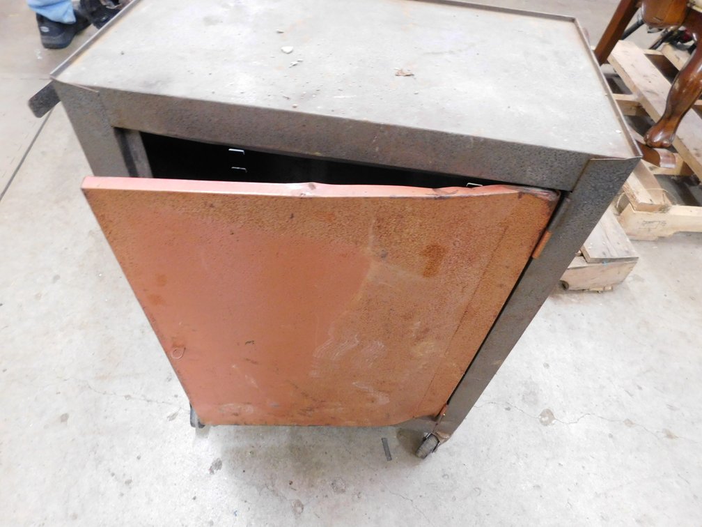 Metal Cabinet 19 1/2" x 11" x 27 1/2" T on Wheels