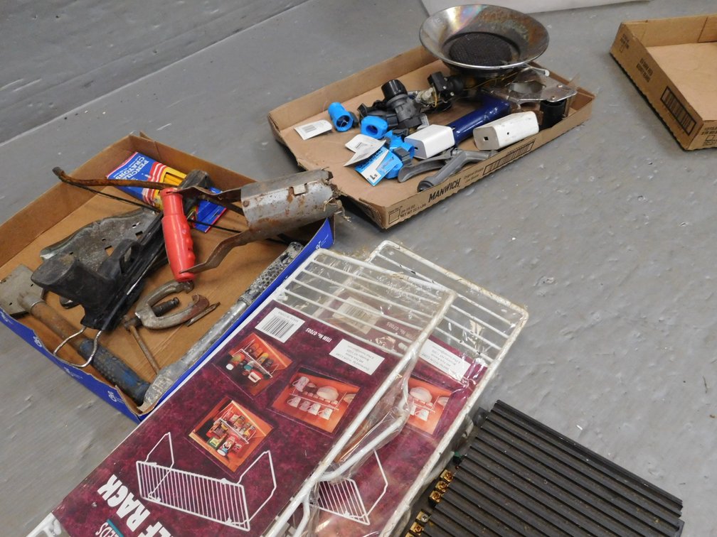 Tote With Assorted Household Items