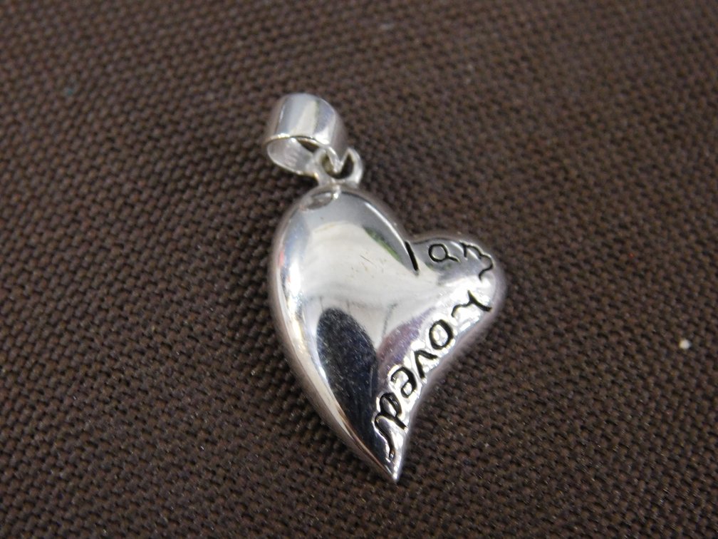 Sterling Silver I am Loved Heart Pendant