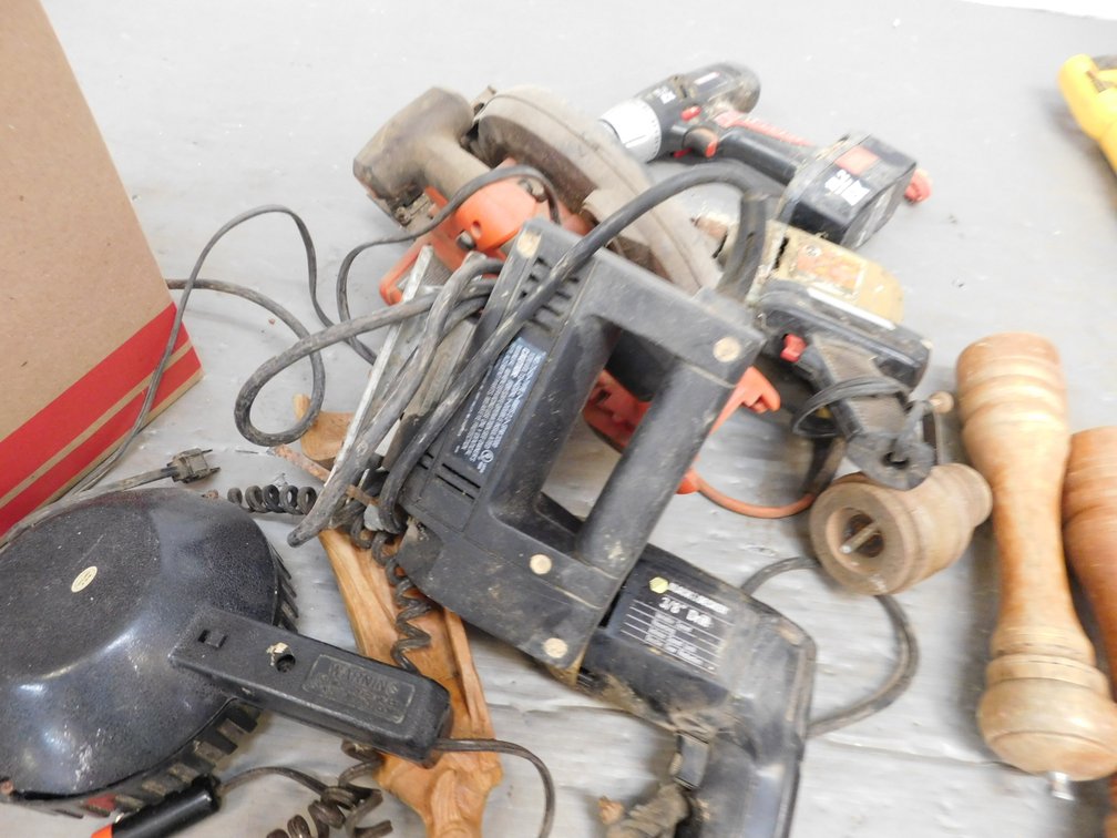 Box Lot of Assorted Power Tools Untested
